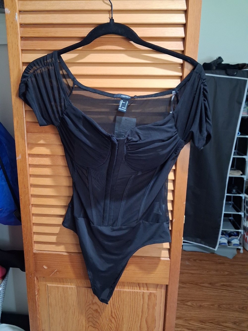 Forever 21 Black Sheer Mesh Top